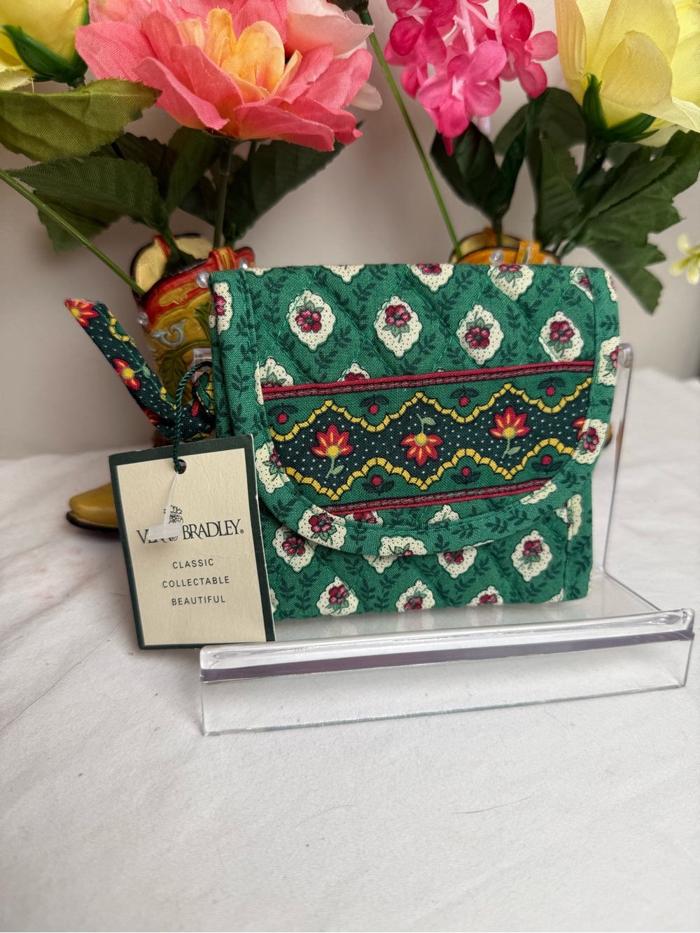 NWOT Vera Bradley Greenfield Pocket Wallet • Retired Hard to Find • Card Case